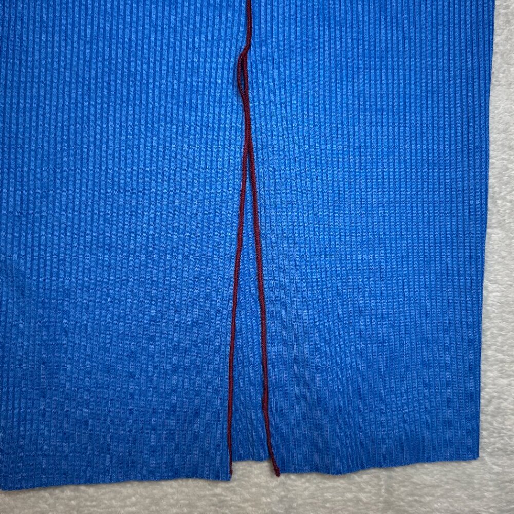 NWT Zara Womens Pencil Skirt Size Medium Knit Ribbed Midi Bluish Stretch New - Picture 6 of 9